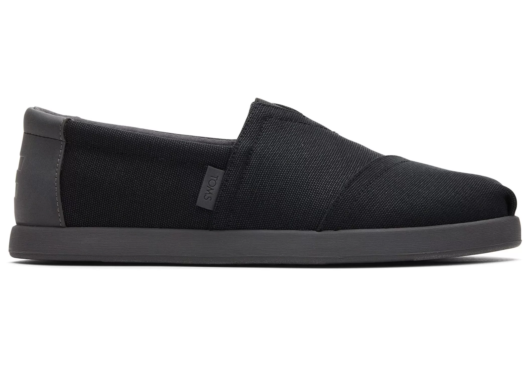 Homme TOMS Alpargata*Alp Fwd Black Canvas Synthetic Trim Black Waxed Canvas