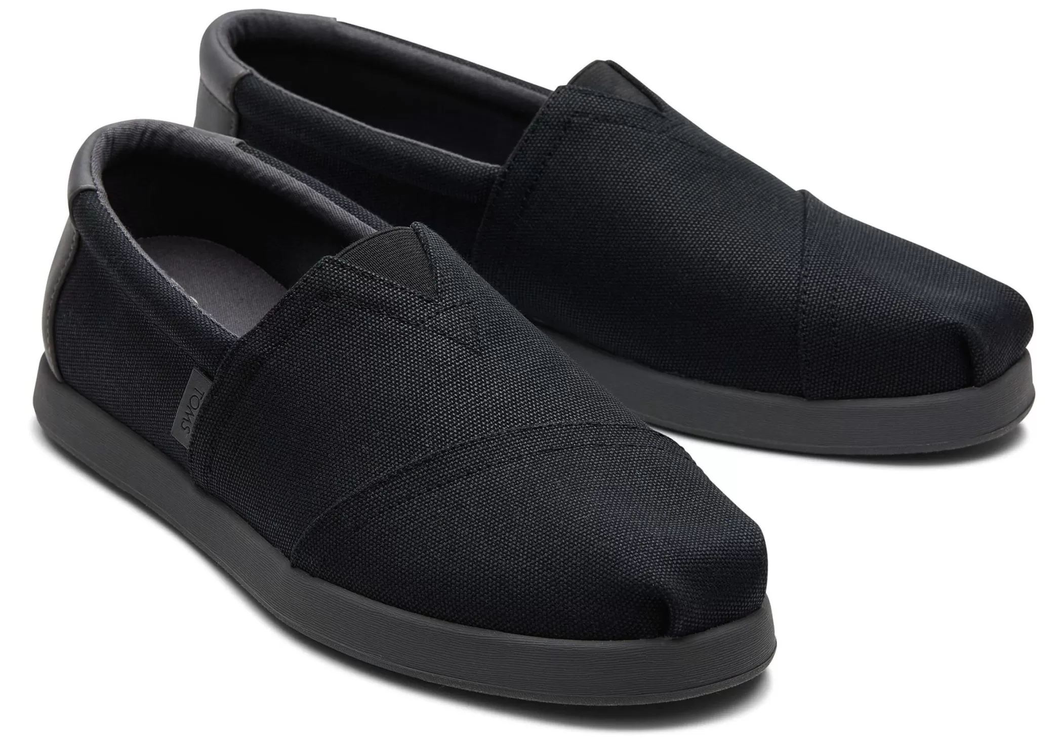 Homme TOMS Alpargata*Alp Fwd Black Canvas Synthetic Trim Black Waxed Canvas