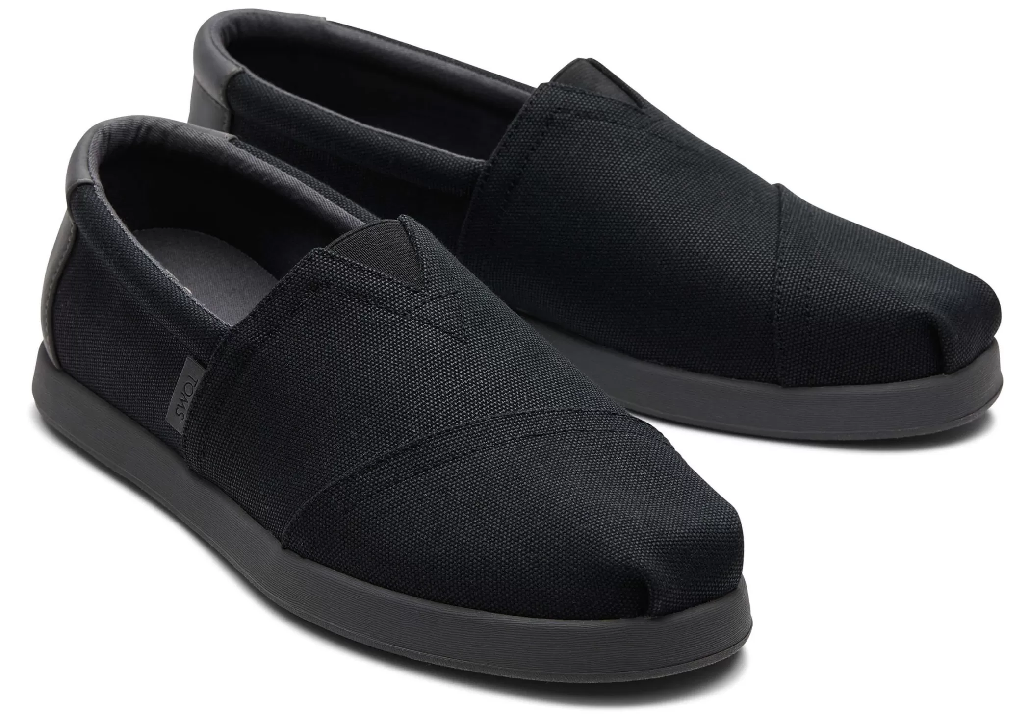 Homme TOMS *Alp Fwd Black Canvas Synthetic Trim Black Waxed Canvas