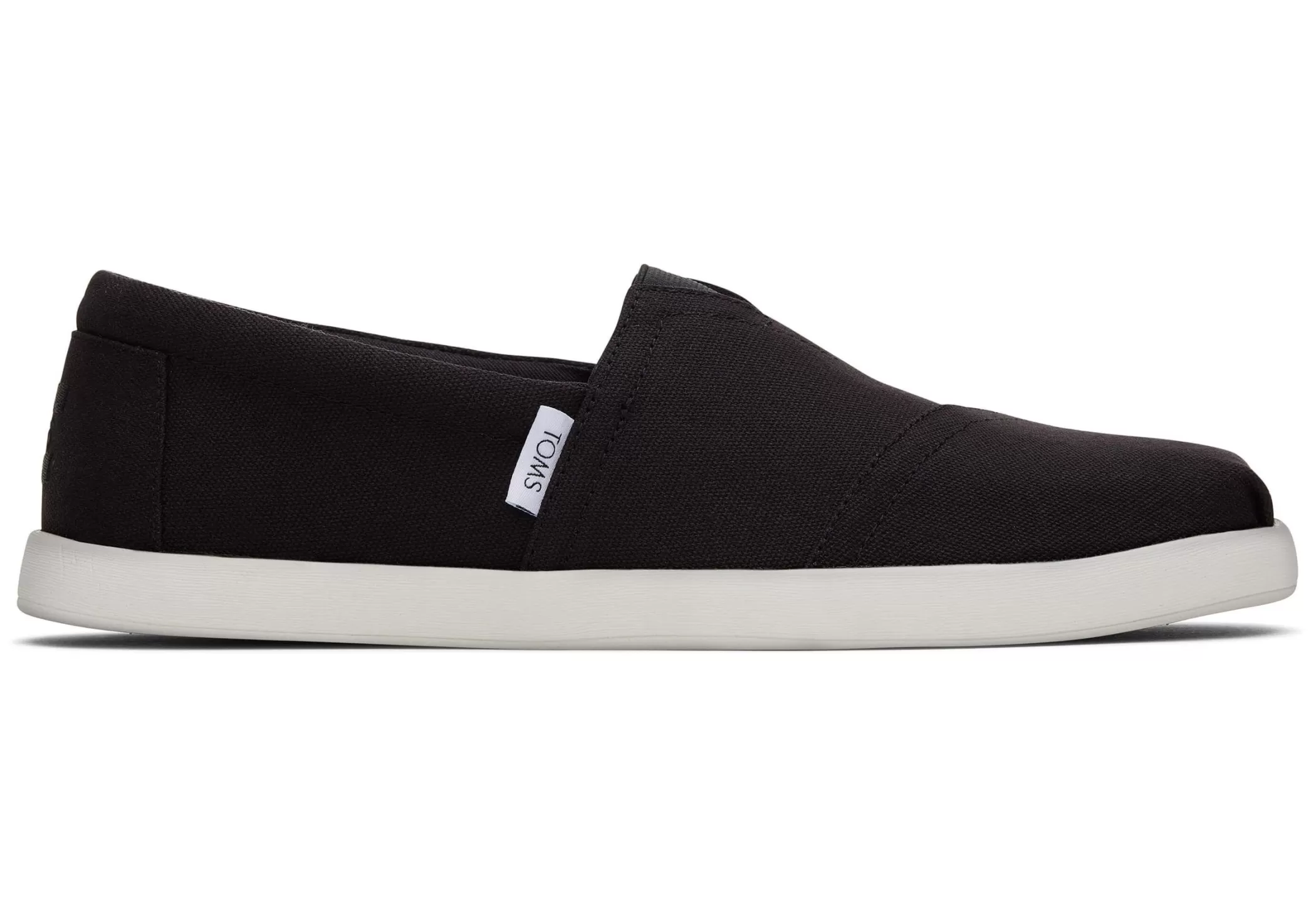 Homme TOMS Alpargata*Alp Fwd Black Recycled Cotton Canvas Noir