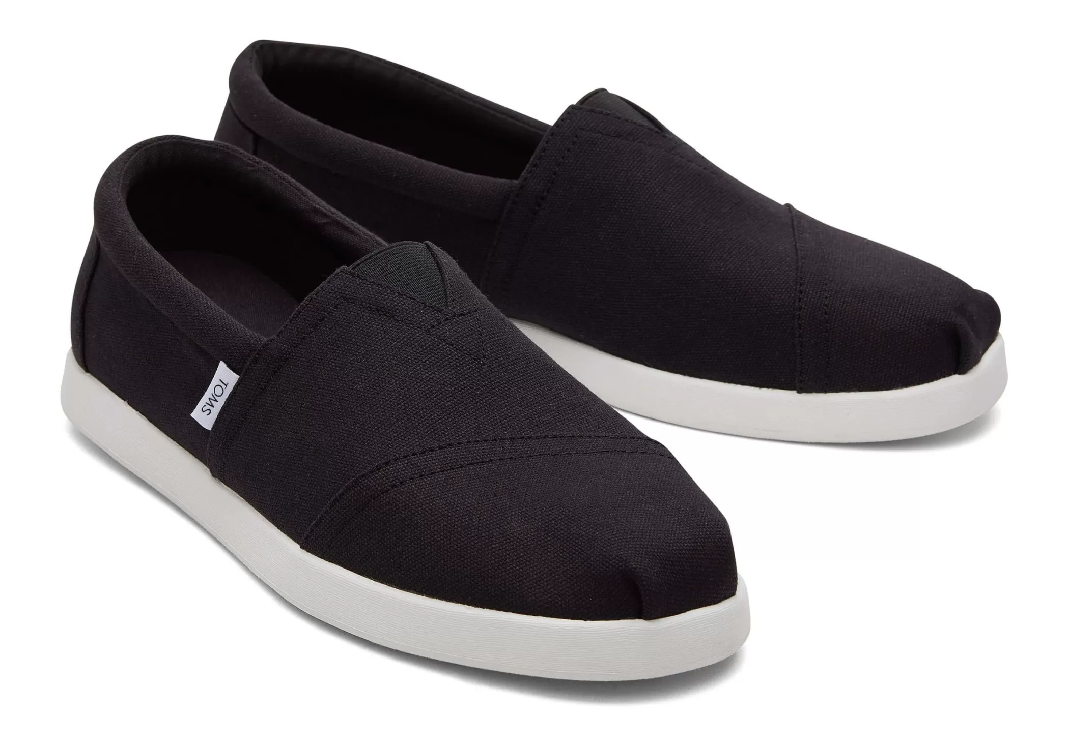 Homme TOMS Alpargata*Alp Fwd Black Recycled Cotton Canvas Noir