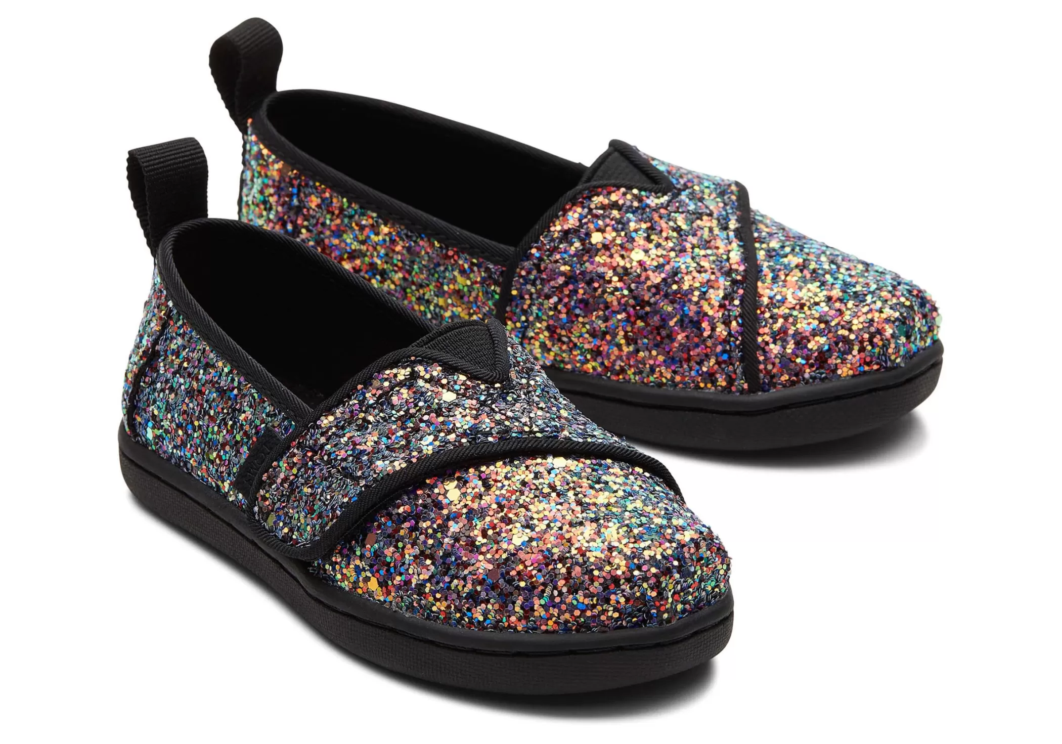 Enfant TOMS *Alpargata A Paillettes Pour Bebe Black Chunky Glitter