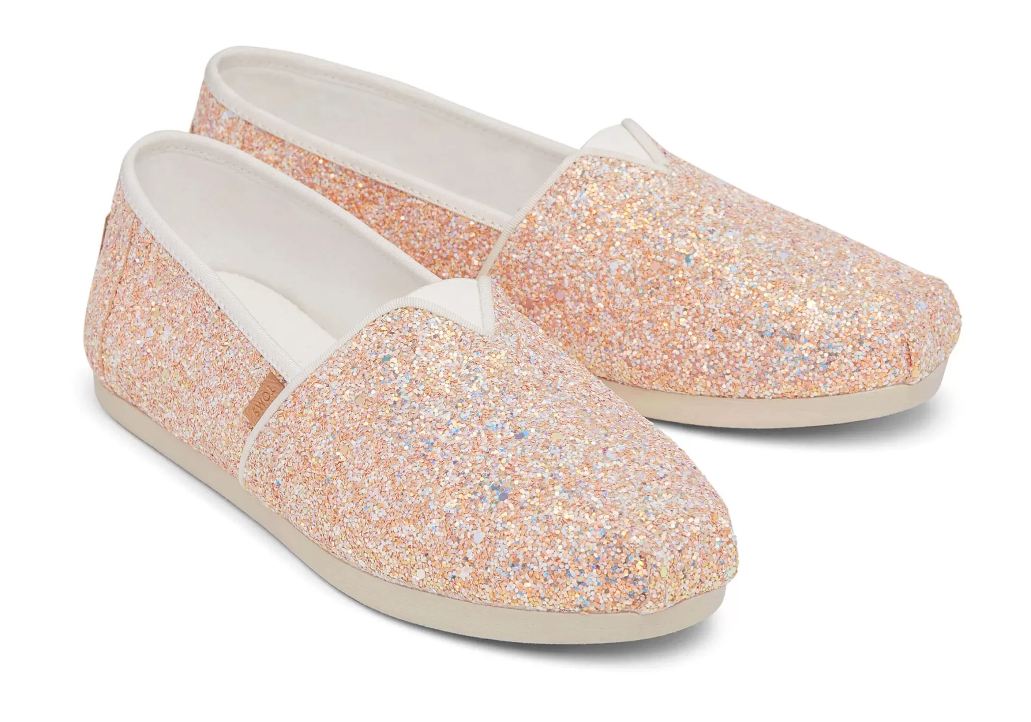 Femme TOMS Slip-Ons*Alpargata Beige A Paillettes Beige Chunky Glitter