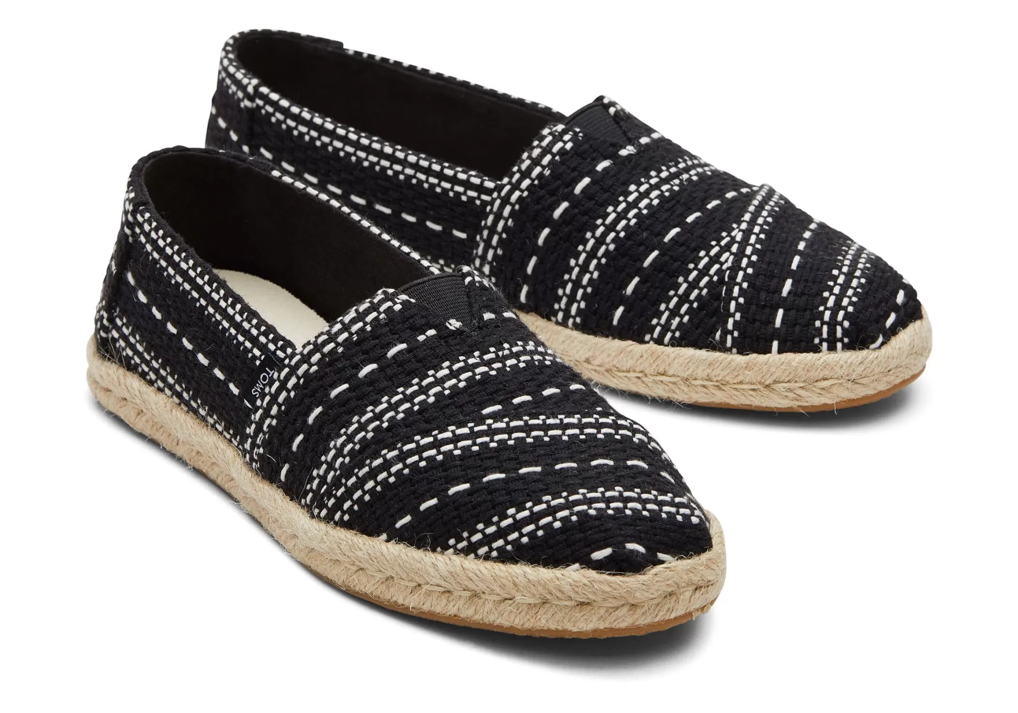 Femme TOMS Espadrilles*Alpargata Chunky Global Woven Rope Espadrille Noir Tisse