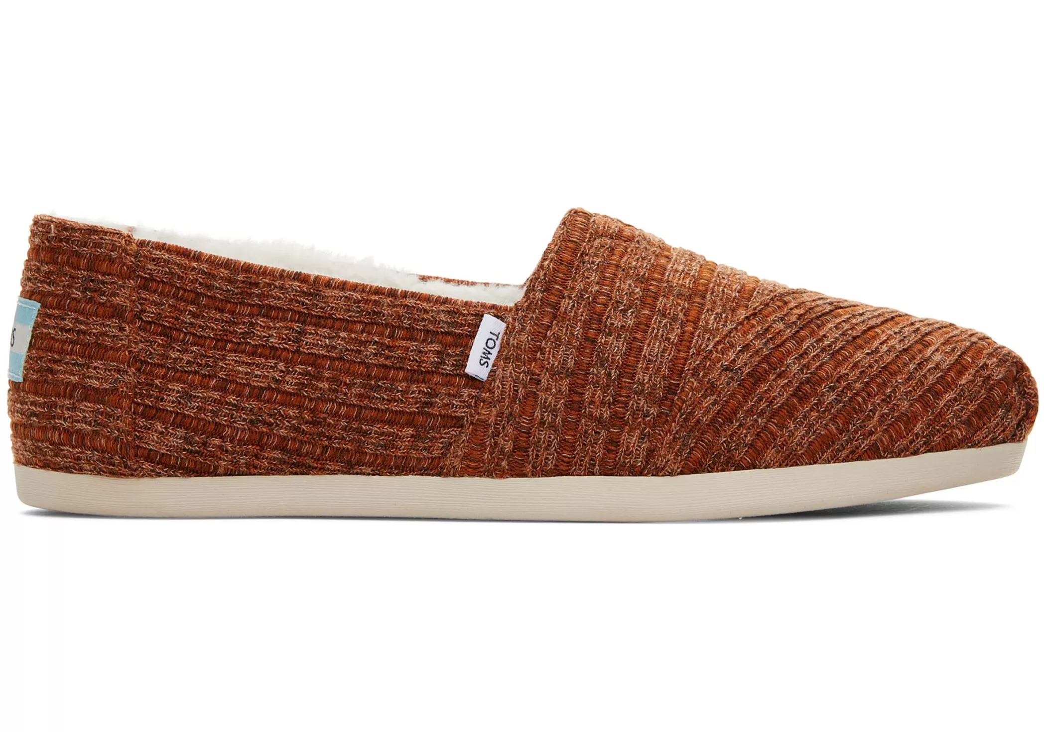 Femme TOMS Alpargata*Alpargata En Maille Cotelee Orange Et Fausse Fourrure Rib Knit Orange