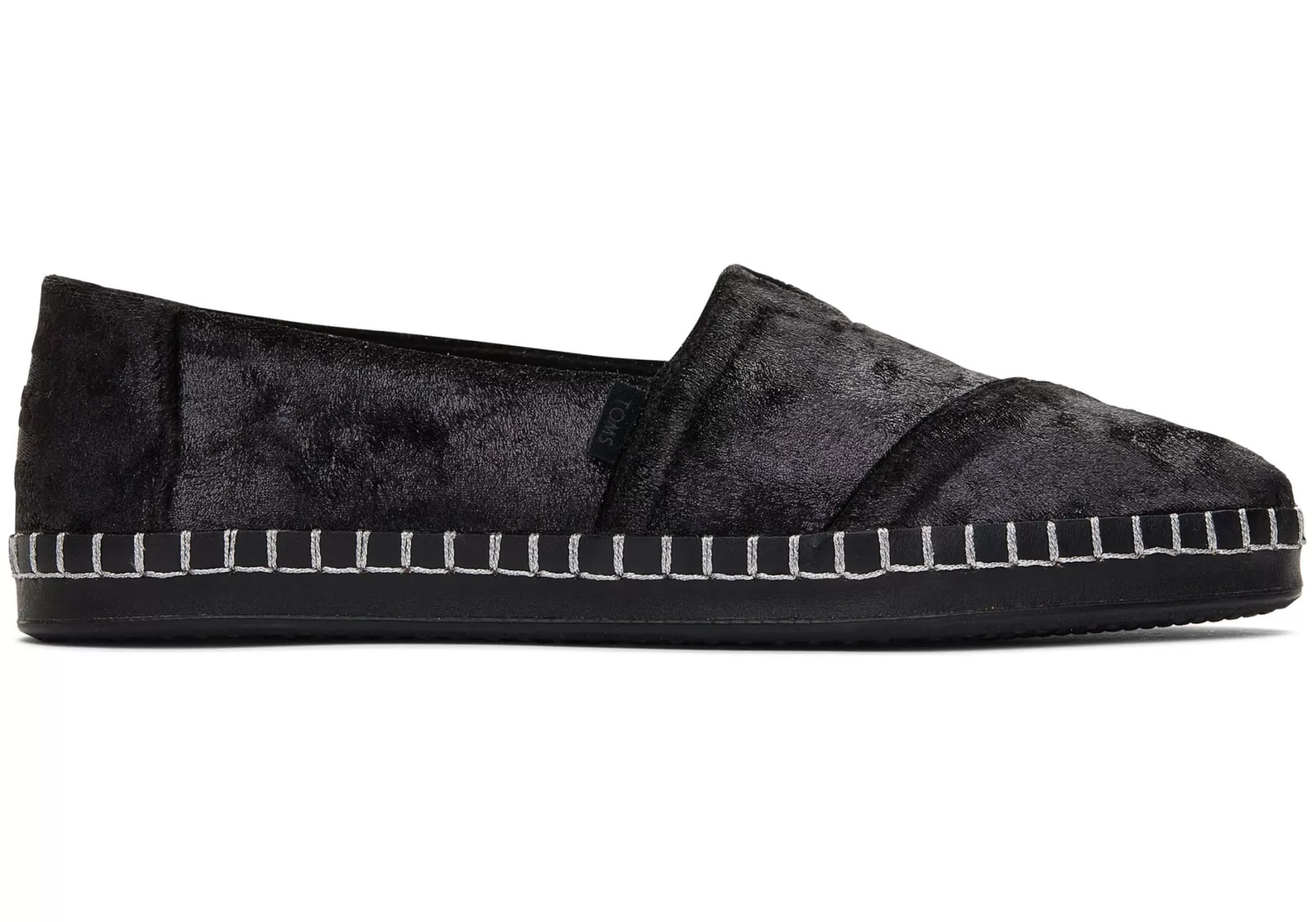 Femme TOMS Slip-Ons*Alpargata En Tissu Duveteux Metallise Avec Enveloppe En Cuir Black Plush Foil