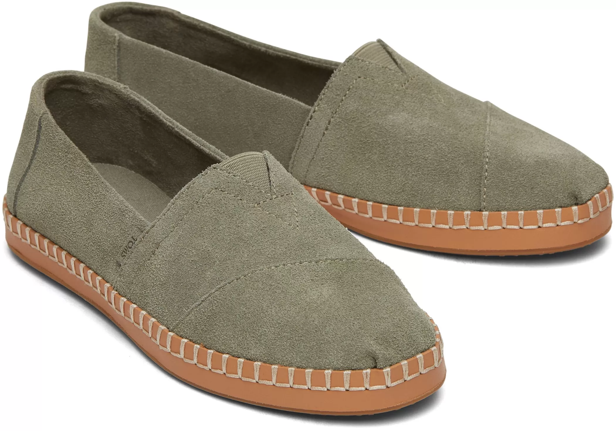 Femme TOMS Slip-Ons*Alpargata Enveloppe En Cuir Daim Gris Vetiver