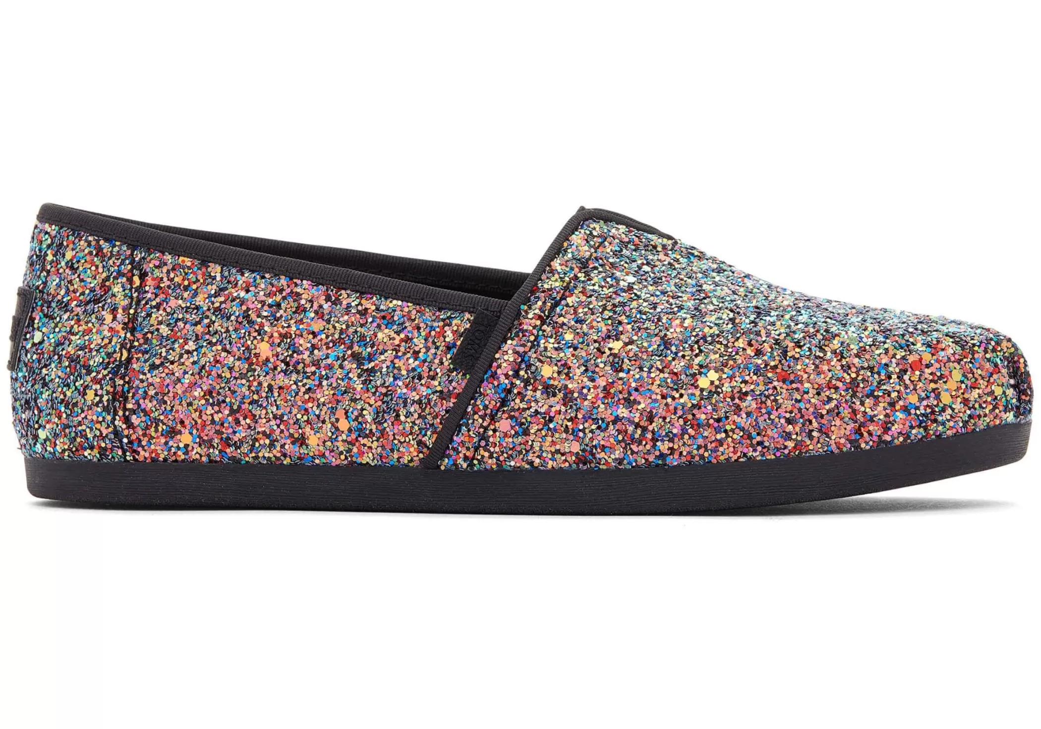 Femme TOMS Slip-Ons*Alpargata Noire A Paillettes Black Chunky Glitter