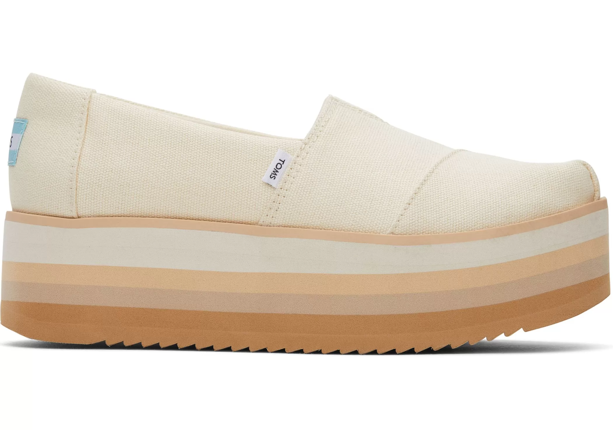 Femme TOMS Slip-Ons*Alpargata Platform Espadrille Natural Canvas