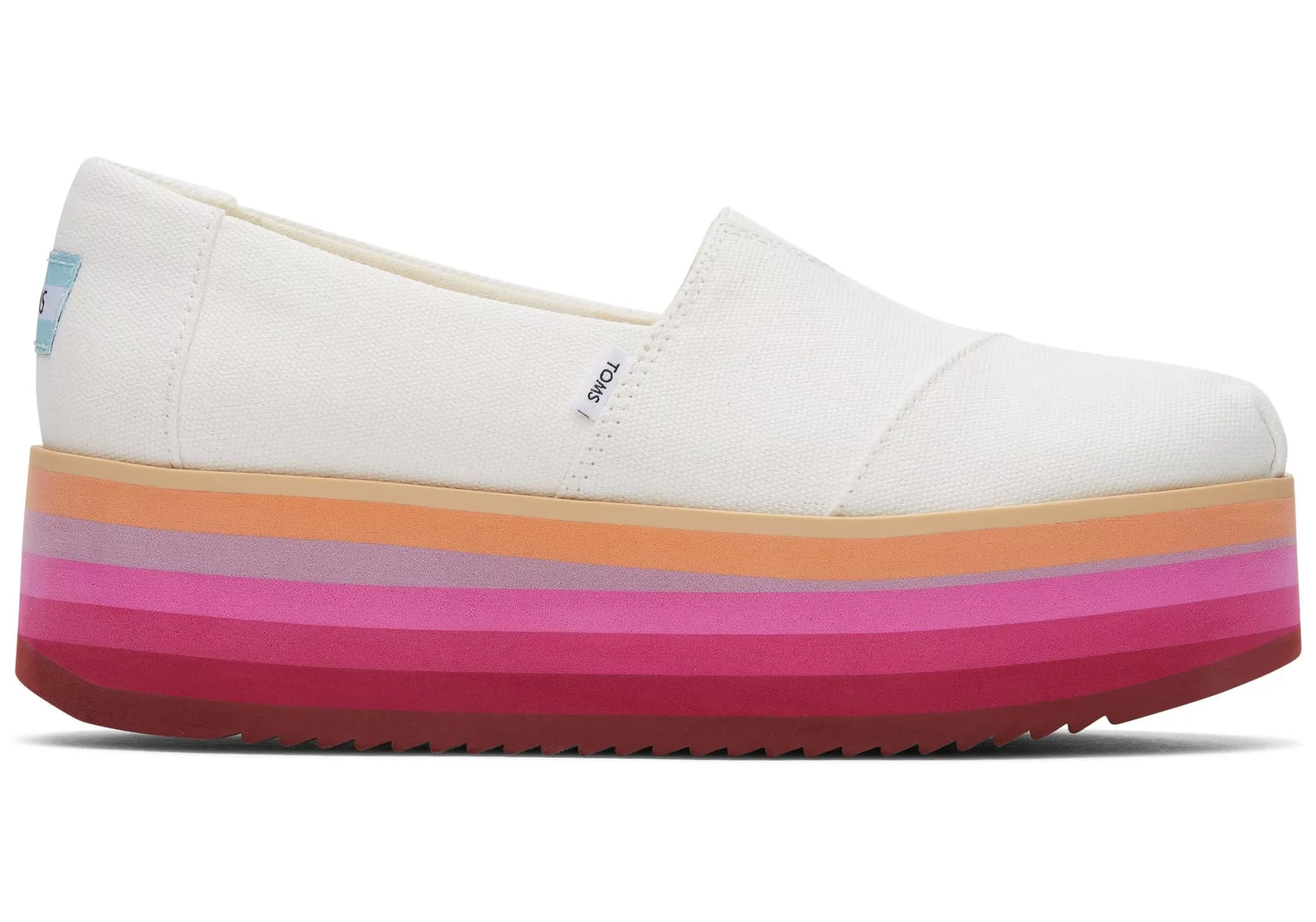 Femme TOMS Slip-Ons*Alpargata Platform Espadrille White Canvas