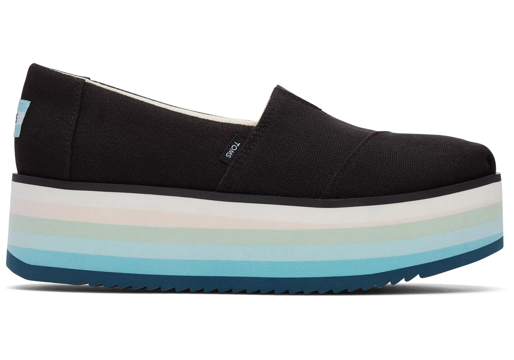 Femme TOMS Plateformes*Alpargata Platform Espadrille Toile Noire