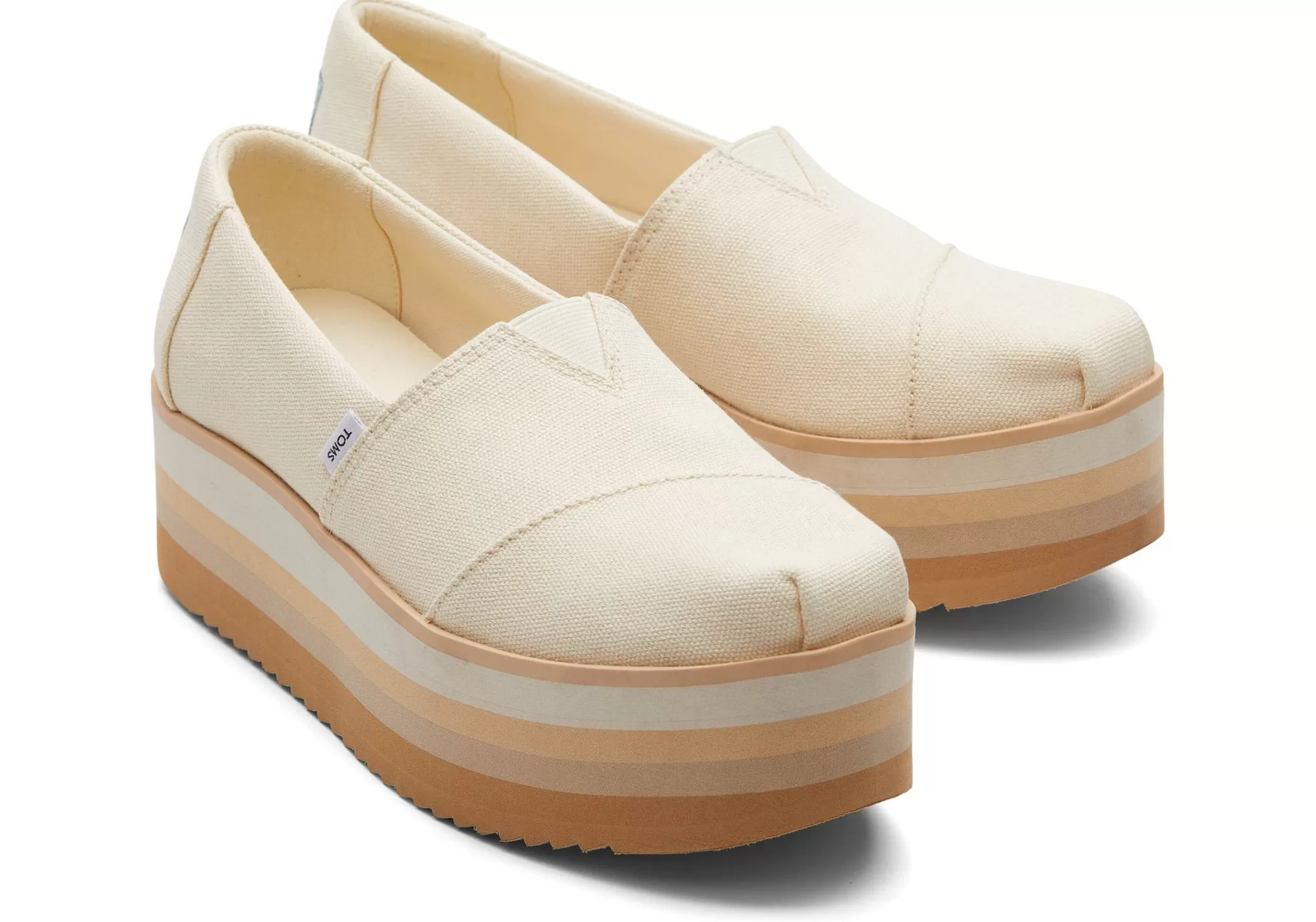 Femme TOMS Slip-Ons*Alpargata Platform Espadrille Natural Canvas