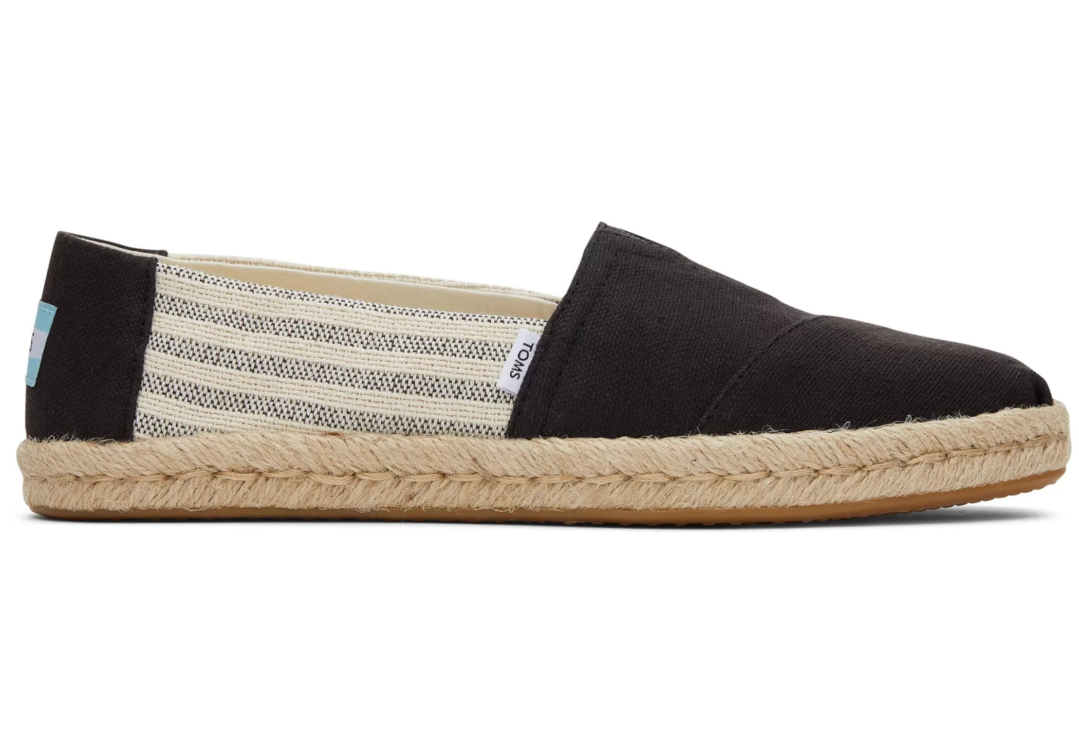 Femme TOMS Espadrilles*Alpargata Recycled Cotton Rope Espadrille Rayures Noires