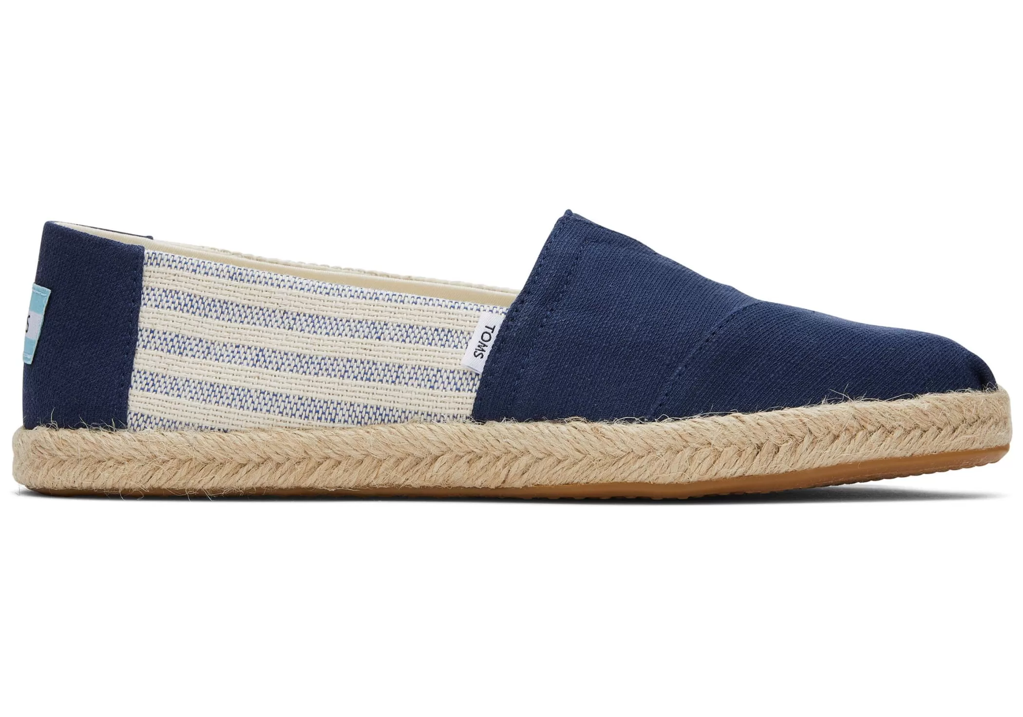 Femme TOMS Espadrilles*Alpargata Recycled Cotton Rope Espadrille Rayures Bleu Marine