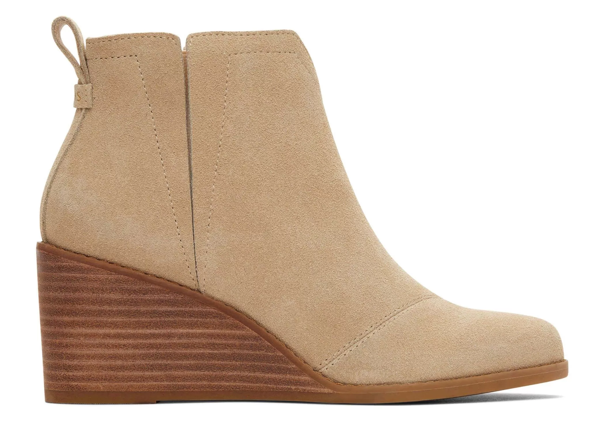 Femme TOMS Talons & Compensees*Clare Oatmeal Suede Wedge Boot Daim Avoine