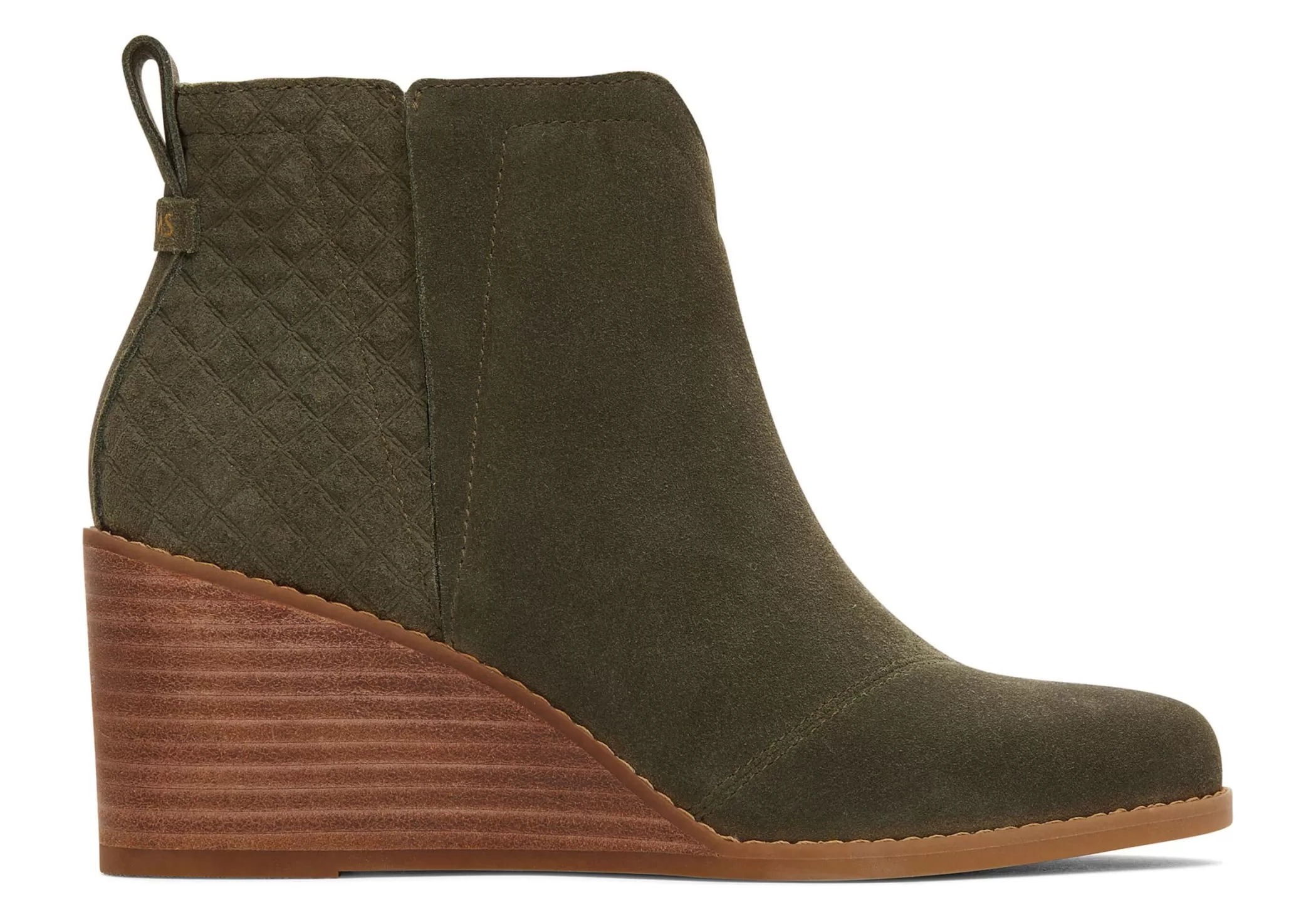 Femme TOMS Talons & Compensees*Clare Suede Wedge Boot Olive