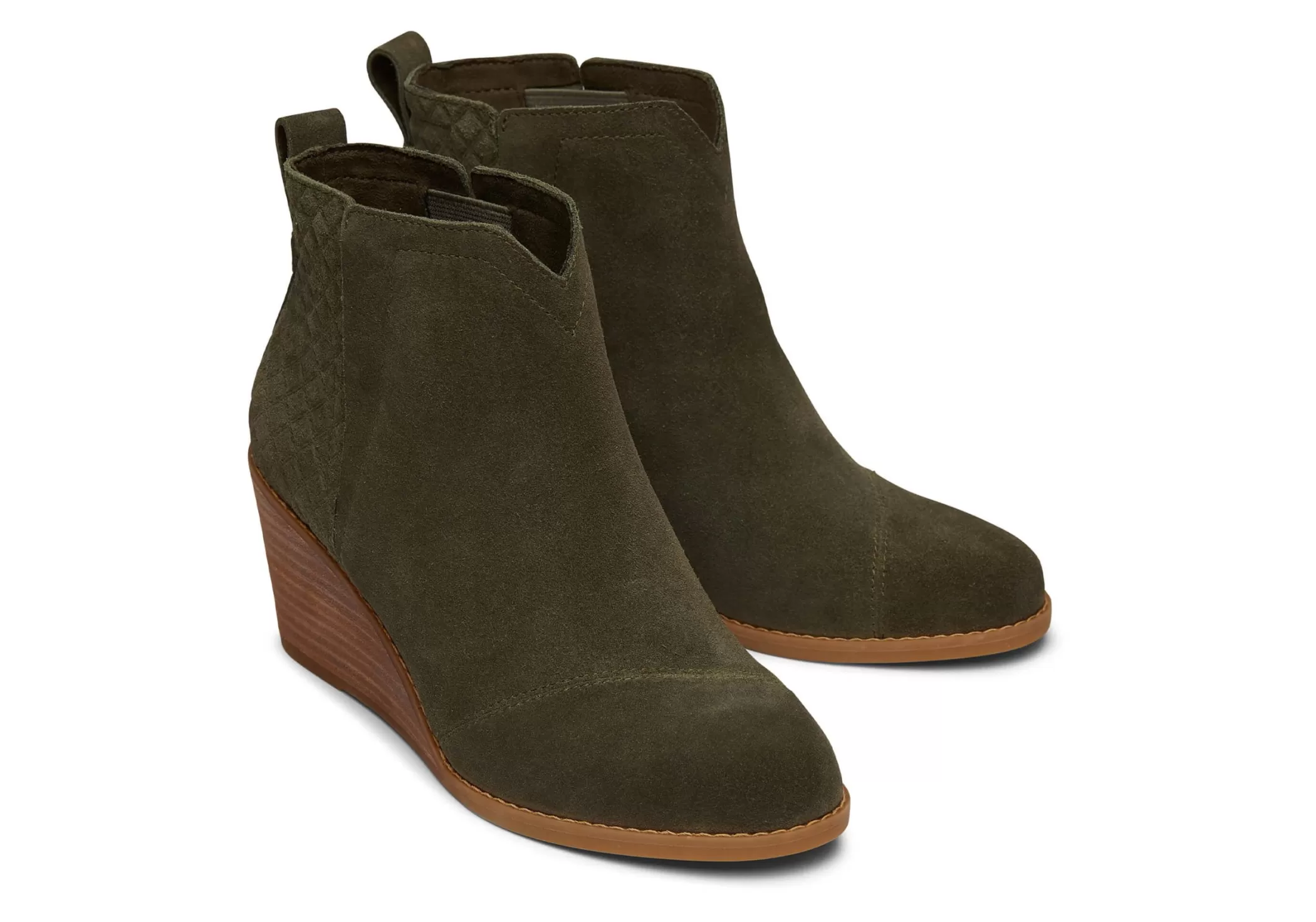 Femme TOMS Talons & Compensees*Clare Suede Wedge Boot Olive