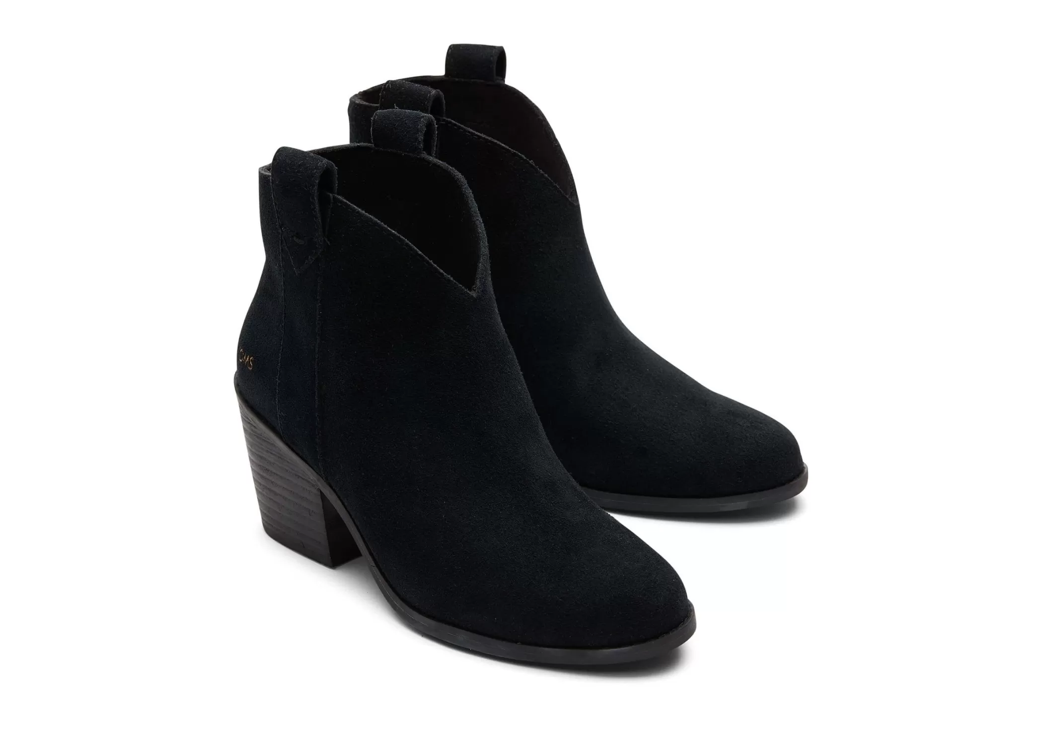 Femme TOMS Talons & Compensees*Constance Black Suede Heeled Boot Black/Black