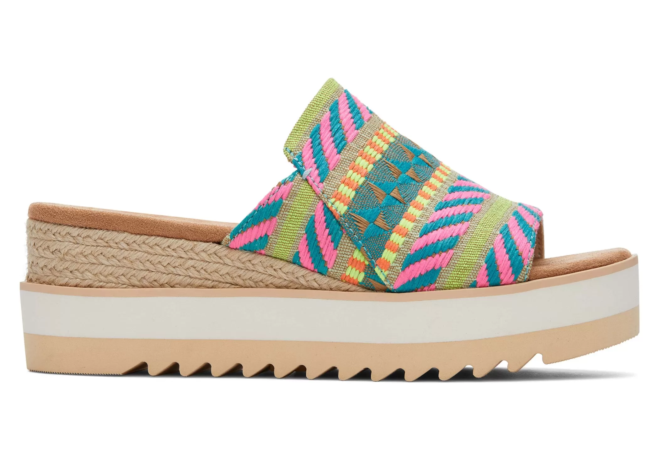 Femme TOMS Plateformes*Diana Mule Sandal Jacquard Global Rose Neon