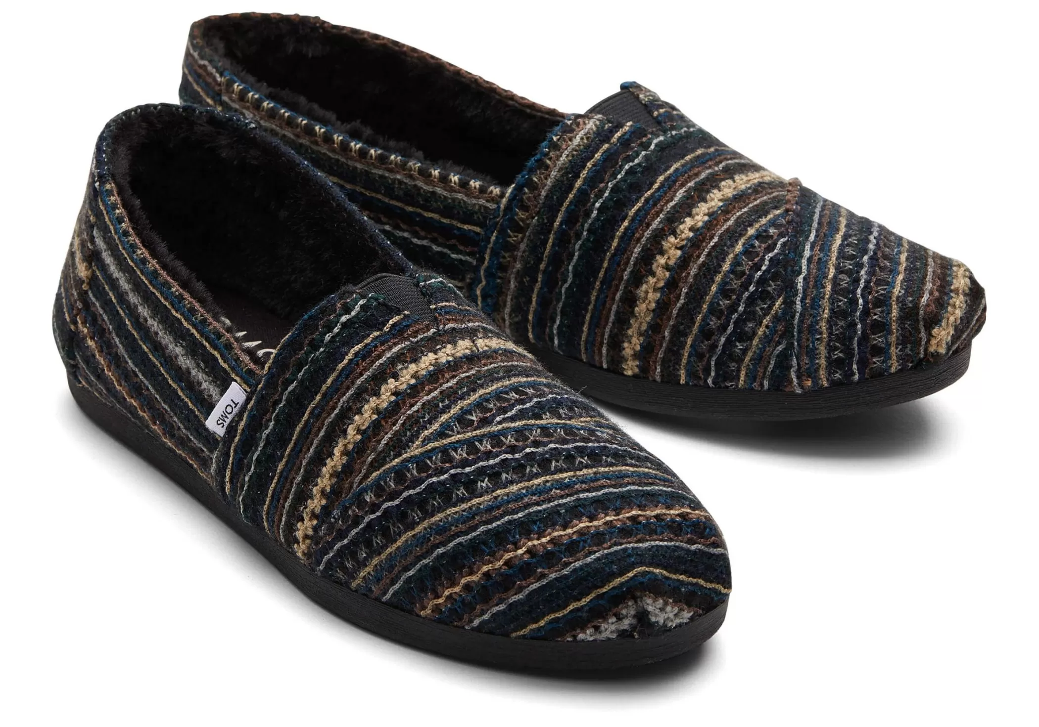 Femme TOMS Chaussons*Espadrille Alpargata En Chenille Brodee Embroidered Black