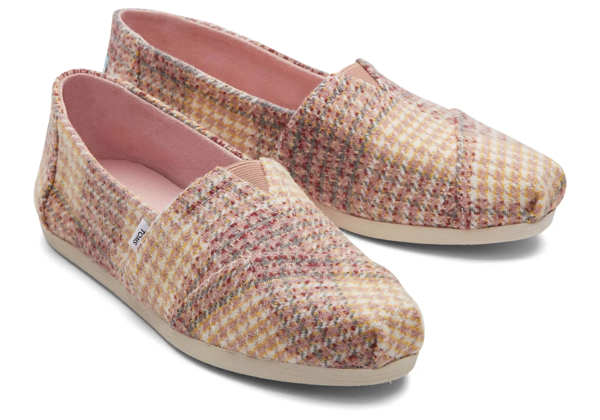 Femme TOMS Alpargata*Espadrille Alpargata Pied-De-Poule Plaid Pink Quartz