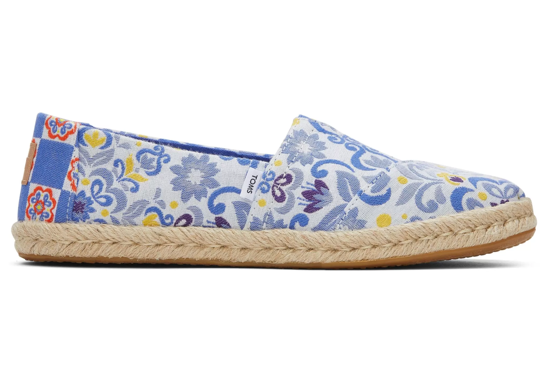 Femme TOMS Espadrilles*Espadrille En Corde Alpargata Jacquard A Carreaux Mediterraneen Bleu Multi