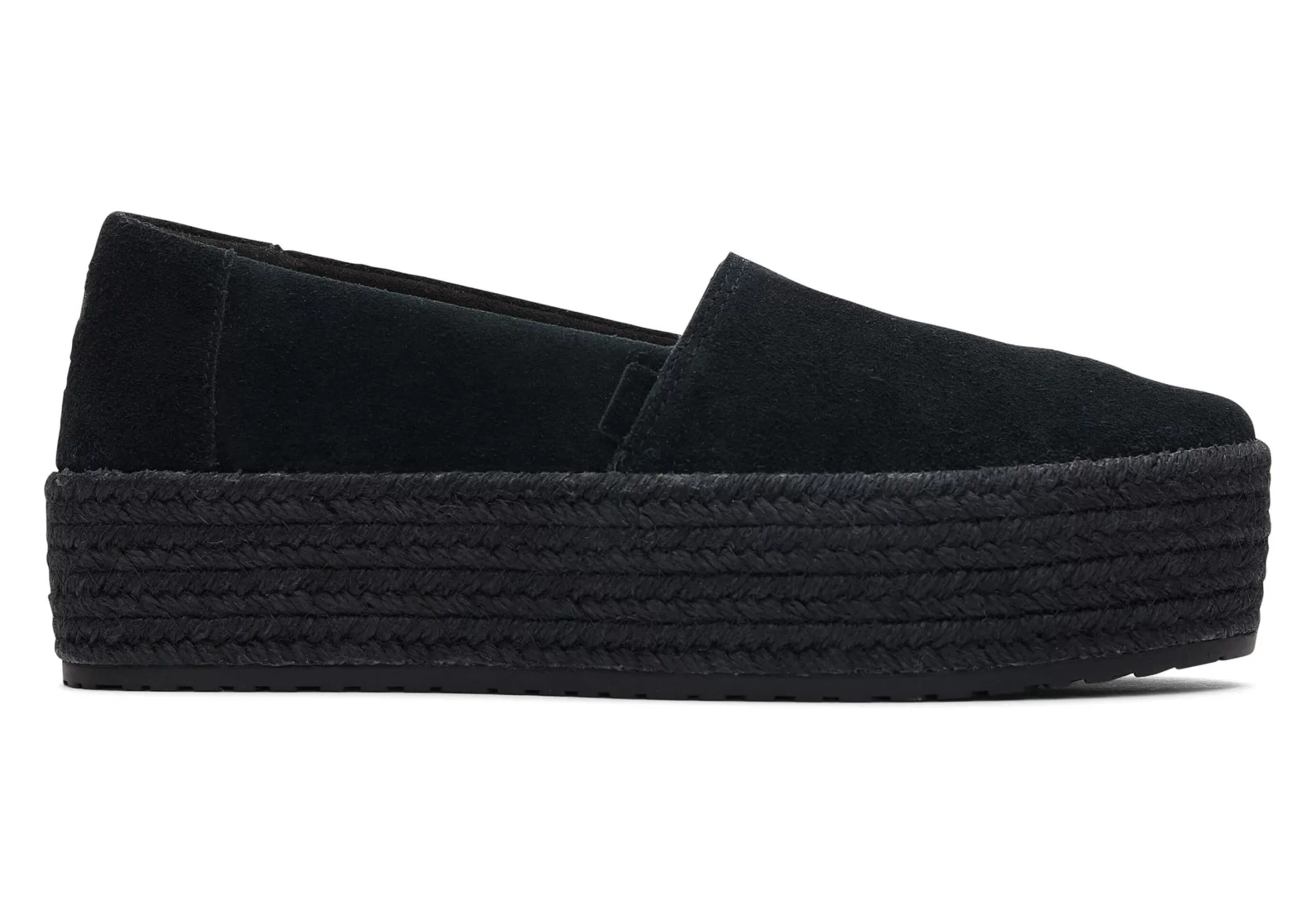 Femme TOMS Plateformes*Espadrille Semelle Compensee Valencia Suede Black