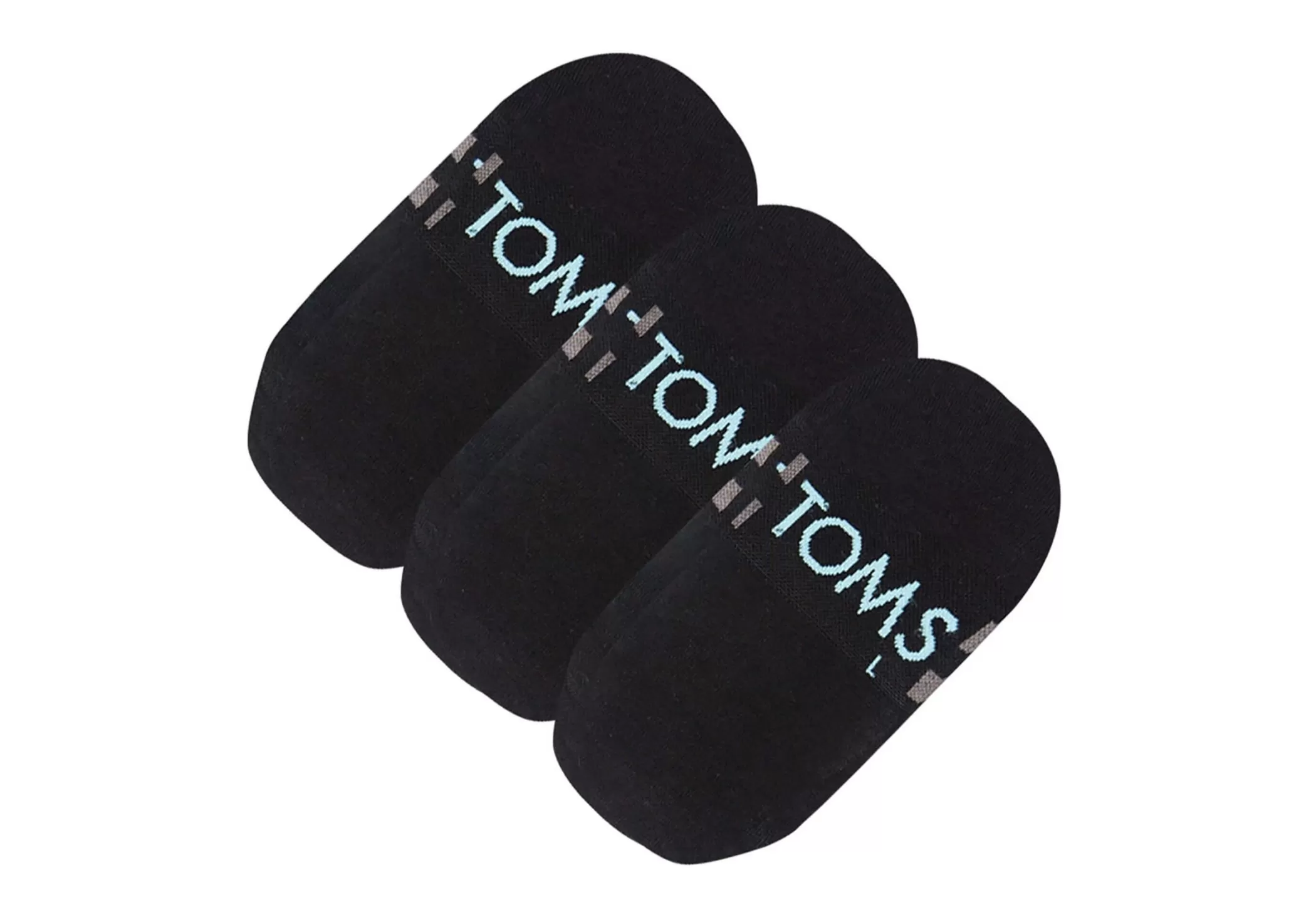 Homme TOMS *Lot De 3 Chaussettes Invisibles Rayures Noires