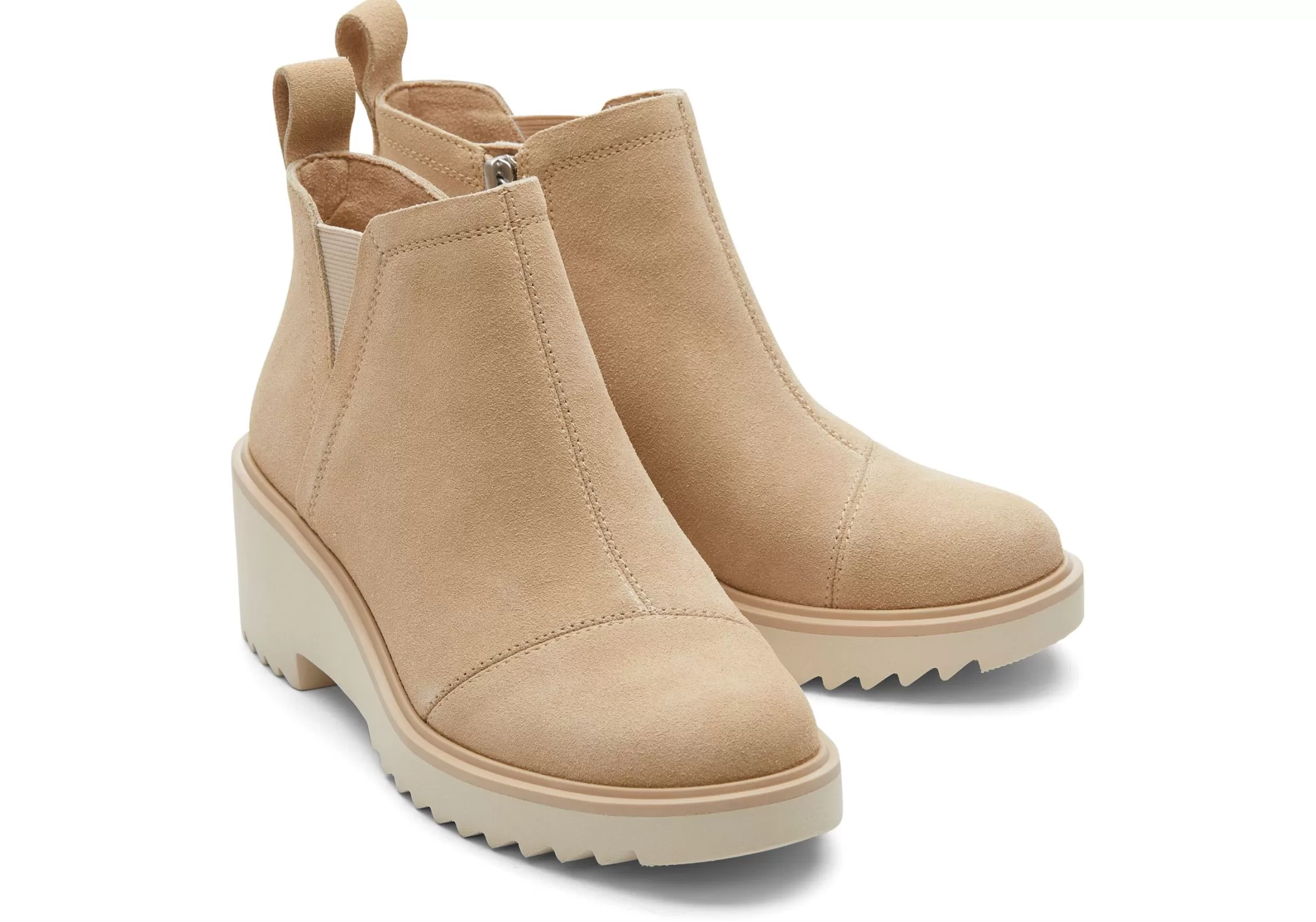 Femme TOMS Bottes*Maude Oatmeal Suede Wedge Boot Daim Avoine