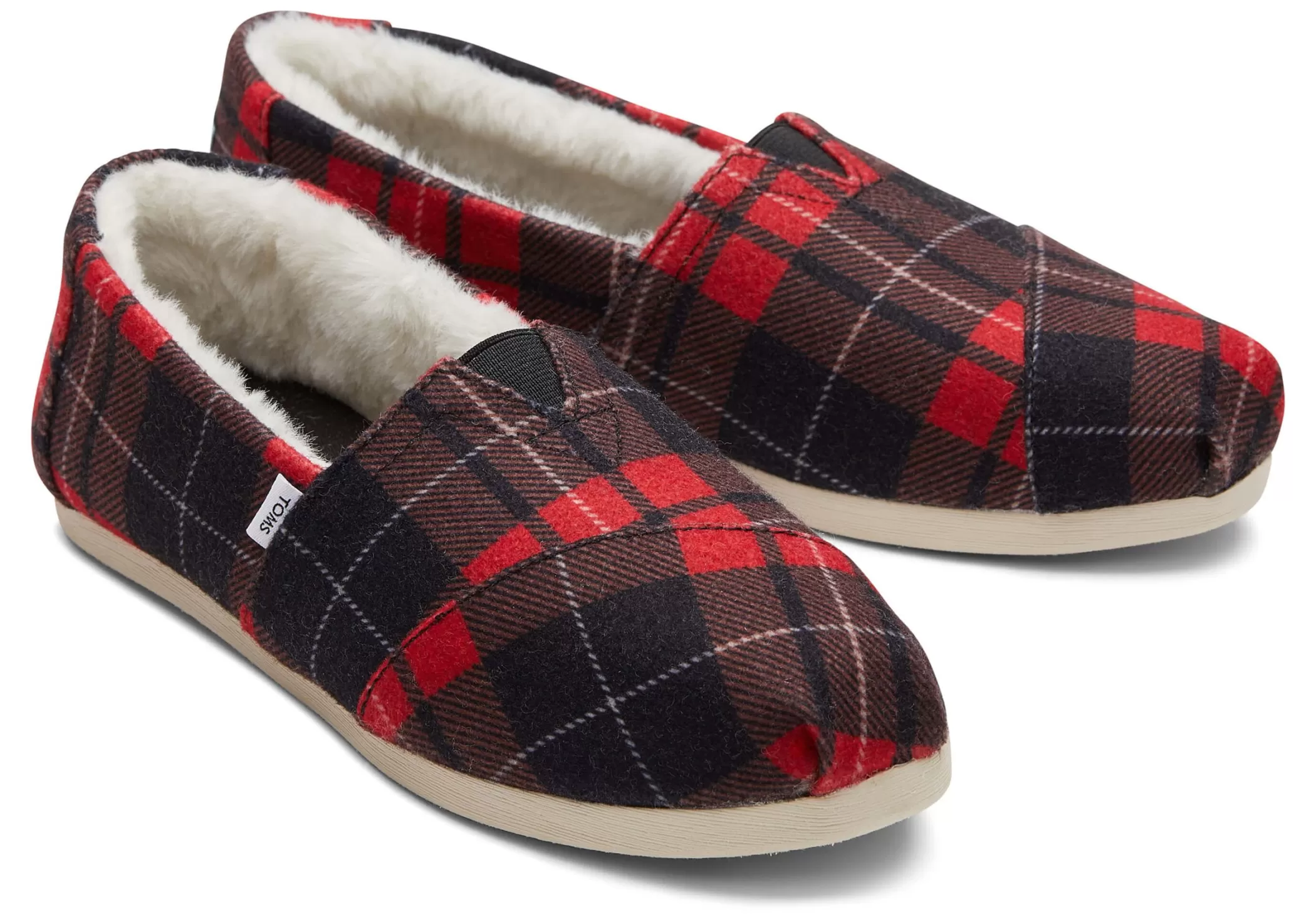 Femme TOMS Chaussons*Plaid Alpargata Red Tartan