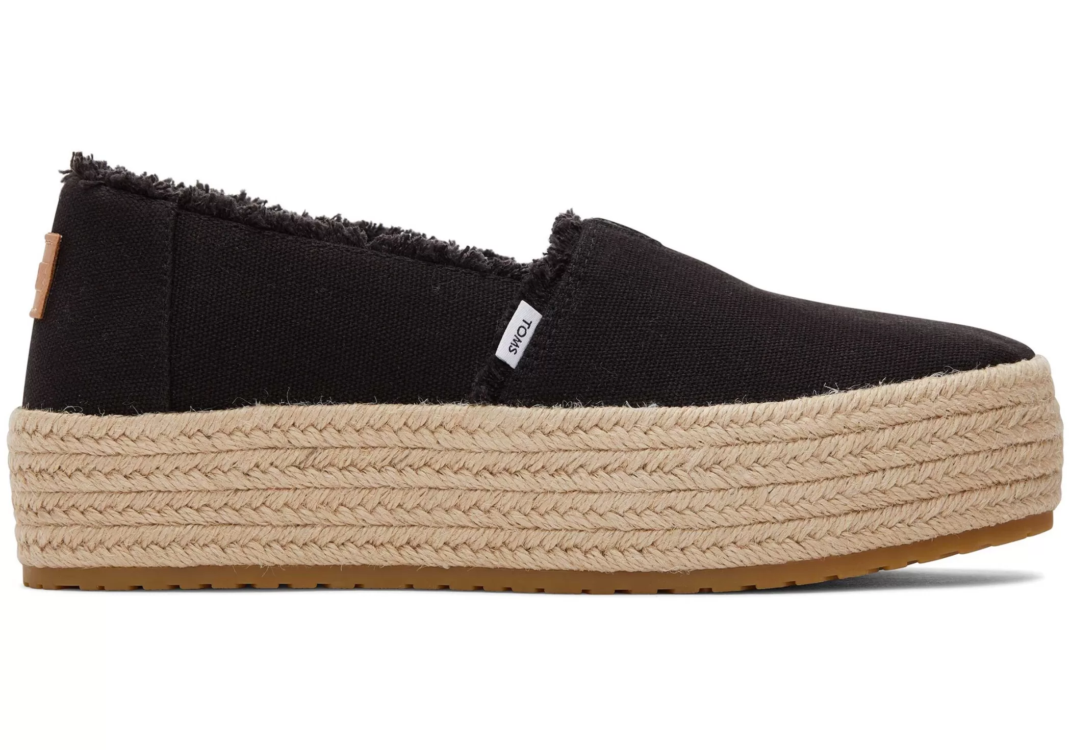 Femme TOMS Plateformes*Valencia Platform Espadrille Toile Noire