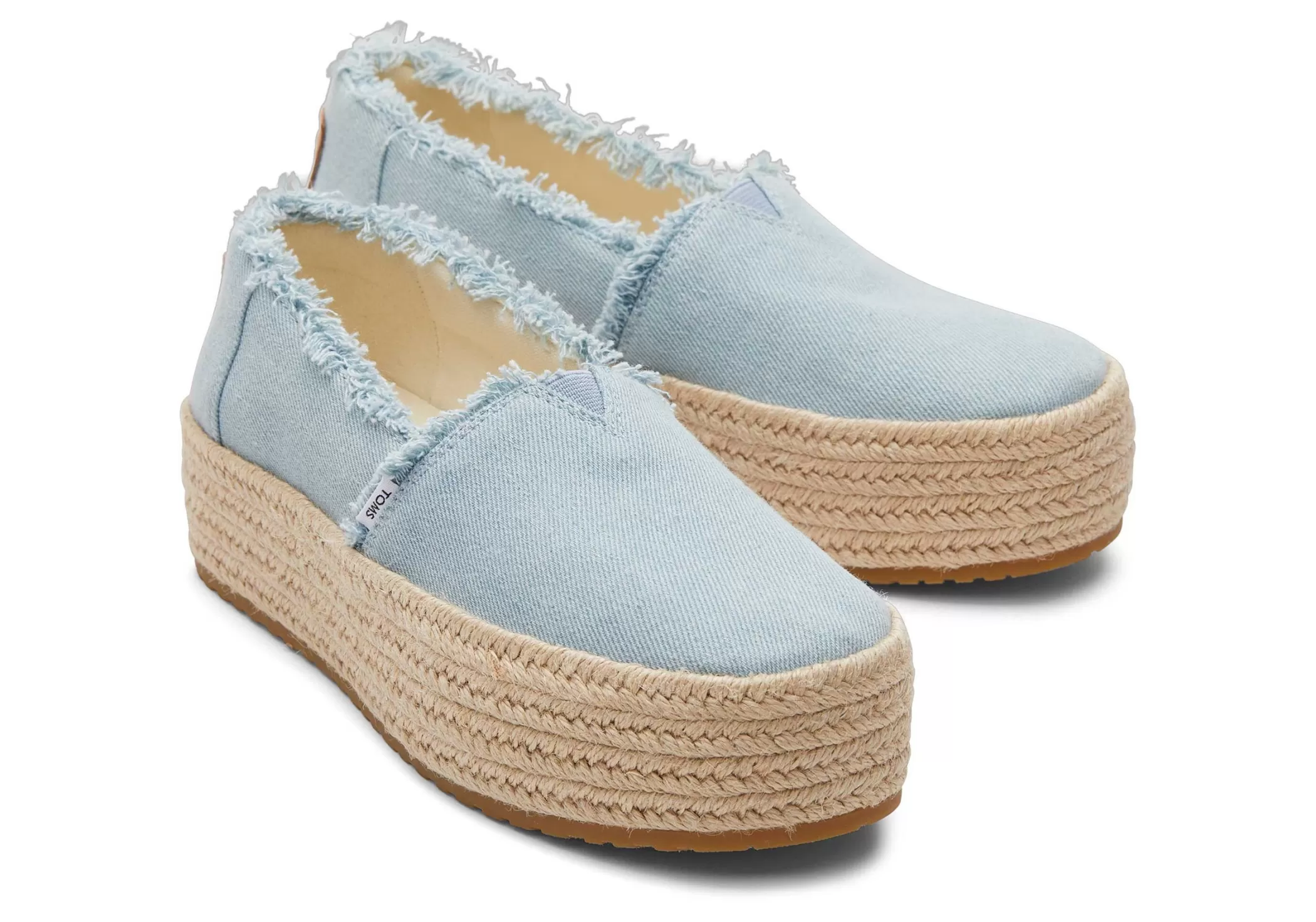 Femme TOMS Slip-Ons*Valencia Platform Espadrille Denim Lave Bleu Pastel